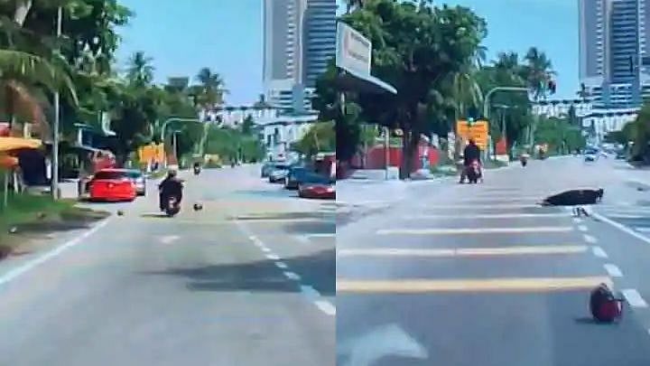 பைக்கில் சென்ற பெண்ணின் தலையில் விழுந்த தேங்காய்.. இணையத்தில் வலம்வரும் அதிர்ச்சி வீடியோ! 