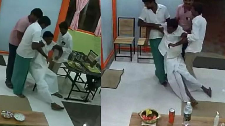 மது போதையில் தள்ளாடி கீழே விழுந்த பா.ஜ.க பஞ்சாயத்து தலைவர் : தலையில் அடித்தபடி தூக்கி சென்ற நிர்வாகிகள்!