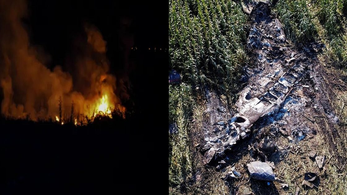 வெடித்துச் சிதறிய விமானம்.. பெரும் சத்தம் கேட்டதால் அதிர்ச்சி! கிராமமக்களுக்கு ராணுவம் எச்சரிக்கை!