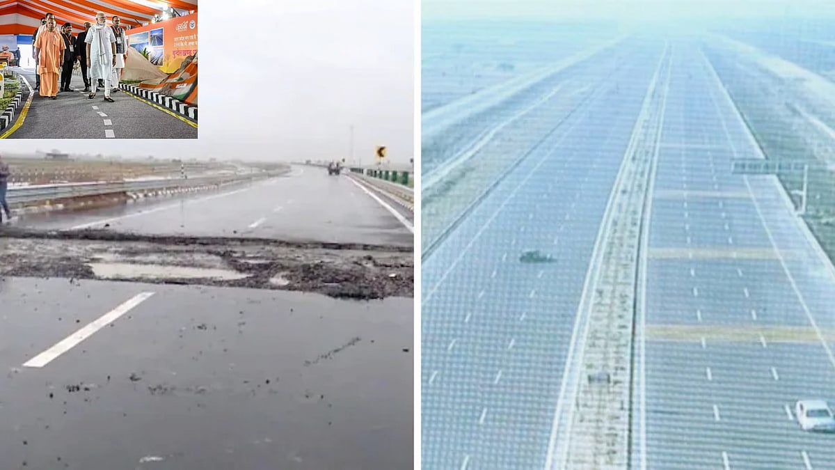 ஒரே மழையில் நாசமான நெடுஞ்சாலை.. மோடி திறந்துவைத்த ஒரே வாரத்தில் சோகம் ! வெளிவந்த பாஜக அரசின் ஊழல்?