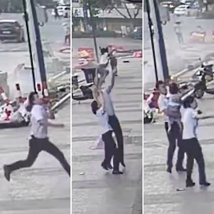 சீனாவின் சக்திமான்.. ஐந்தாவது மாடியில் இருந்து விழுந்த குழந்தையை CATCH பிடித்த நபர்.. வைரல் வீடியோ!