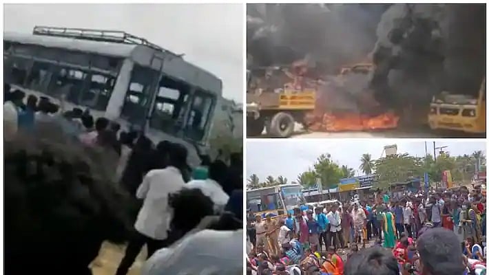 கள்ளக்குறிச்சி வன்முறை: காவல்துறை வாகனத்துக்கு தீ வைத்தவர், பள்ளி கட்டடத்தை இடித்தவர் அடுத்தடுத்து கைது!