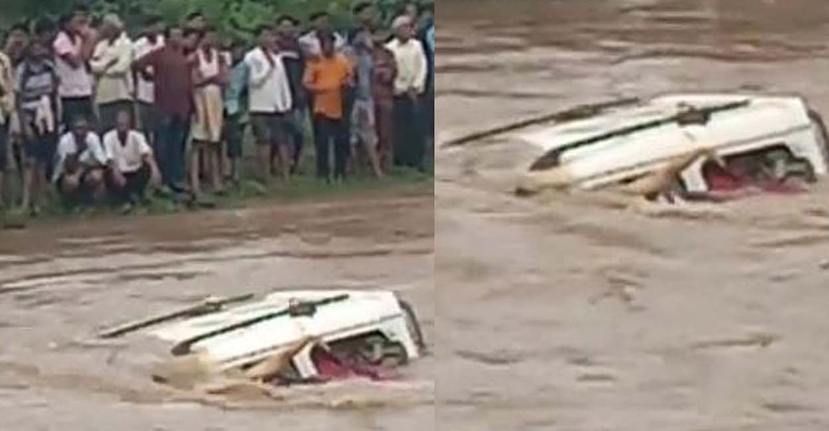 எச்சரிக்கையை மீறி வீம்பாக காரை ஓட்டிச்சென்ற ஓட்டுநர்.. வெள்ளத்தில் அடித்துச் செல்லப்பட்டு 3 பேர் பலி !  