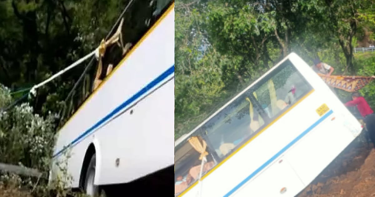 பள்ளத்தில் கவிழ்ந்த பேருந்து.. மைனா பட பாணியில் சேலையால் மீட்கப்பட்ட பயணிகள்.. திக்திக்  சம்பவம்!  