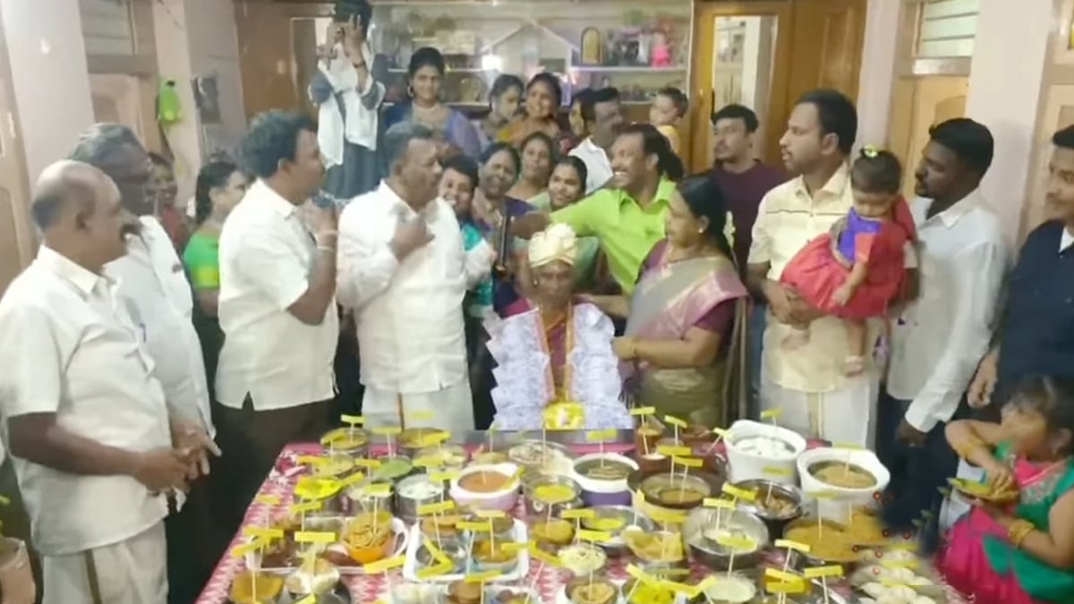 "ஏனென்றால் உன் பிறந்தநாள்.." - 80 வயது மூதாட்டிக்கு 80 வகையான சாப்பாடு.. நெகிழ வைத்த குடும்பத்தினர் !