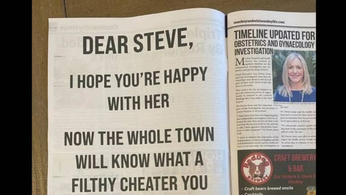 Dear.. காதலனைப் பழிவாங்க செய்தித்தாளில் ஒரு பக்கம் விளம்பரம் கொடுத்த  காதலி!