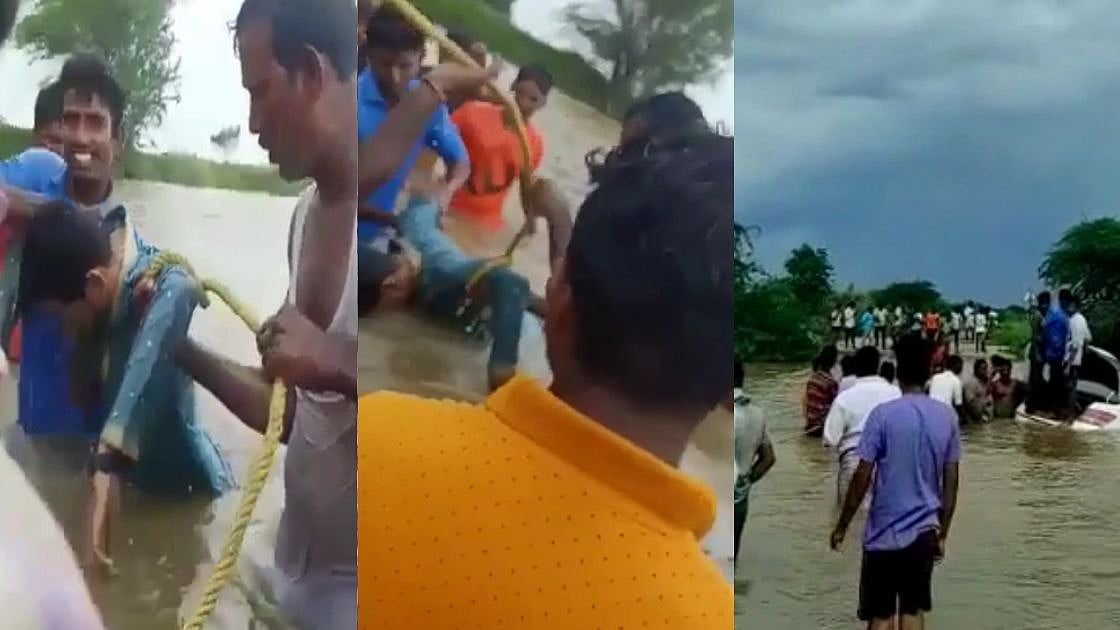 எச்சரிக்கையை மீறி சாகசம்.. வெள்ளத்தில் அடித்துச்செல்லப்பட்ட கார்.. 3 இளைஞர்கள் பலி ! நடந்தது என்ன? 