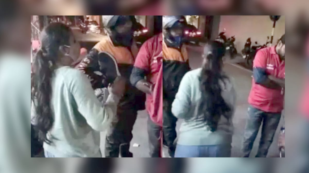 ZOMATO ஊழியரை நடு ரோட்டில் வைத்து காலனியால் தாக்கிய பெண்.. VIRAL VIDEO-வின் பின்னணி என்ன?