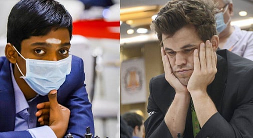 கார்ல்சனிடம் ஆட்டோகிராஃப் வாங்கிய கூட்டம்.. கூலாக நின்று வேடிக்கை பார்த்த பிரக்ஞானந்தா: வைரல் படம்!