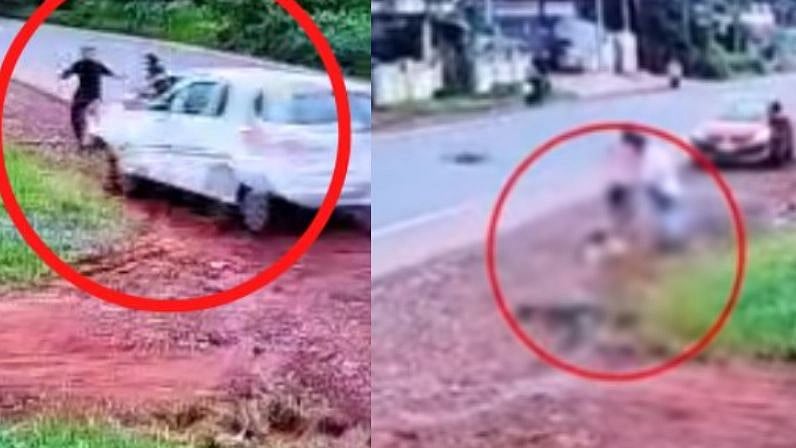 சாலையில் நடந்து சென்ற 2 பேரை இடித்துத் தூக்கி வீசிய கார்.. பதைபதைக்க வைக்கும் CCTV காட்சி!