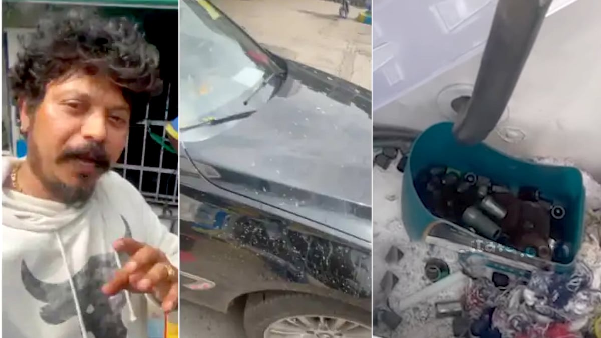 BMW காருக்கு காத்தடிக்க சென்ற டான்ஸ் மாஸ்டர்.. காரின் முக்கிய உதிரி பாகங்கள் திருடிய ஊழியர்கள் ! 