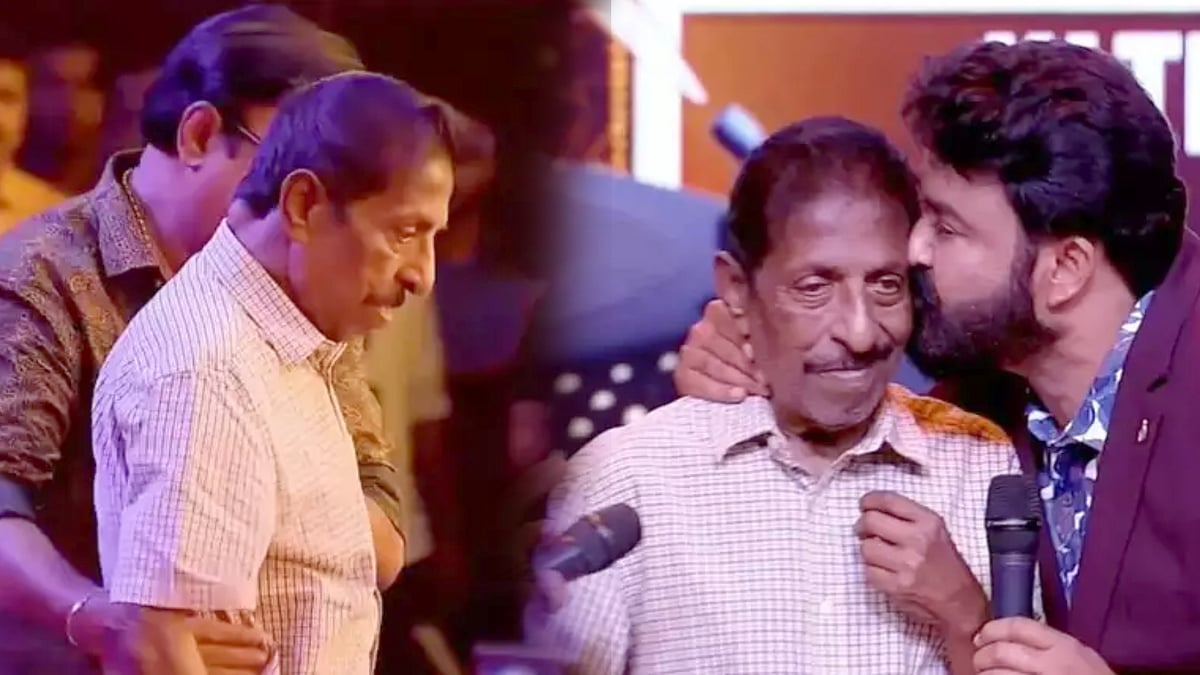 உடல் நலம் தேறி வந்த இயக்குநர் சீனிவாசன்.. முத்தமிட்டு வரவேற்ற மோகன்லால் - நெகிழ்ச்சி நிகழ்வு !