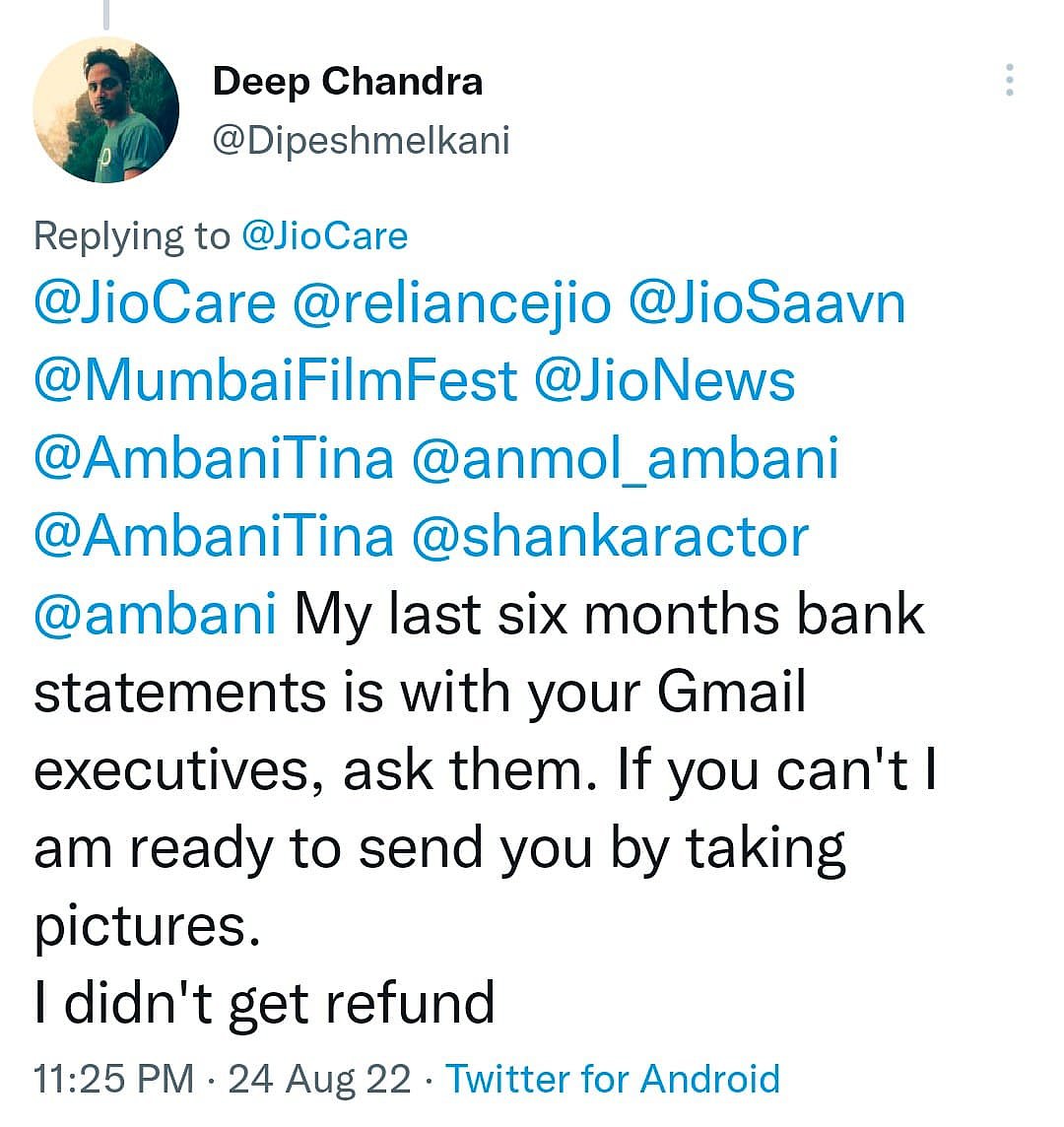 ‘படிடா பரமா…’ : அம்பானி என நினைத்து நடிகர் அம்பானி சங்கரை ட்விட்டரில் Tag செய்து திட்டிய வடமாநில இளைஞர்!