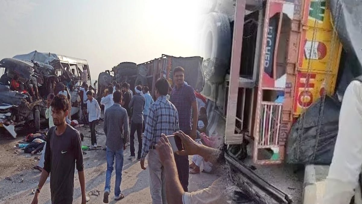 தனியார் பேருந்து மீது நேருக்கு நேர் மோதிய லாரி.. விபத்தில் சிக்கி 8 பேர் பலி: காலையில் நடந்த கோர விபத்து!