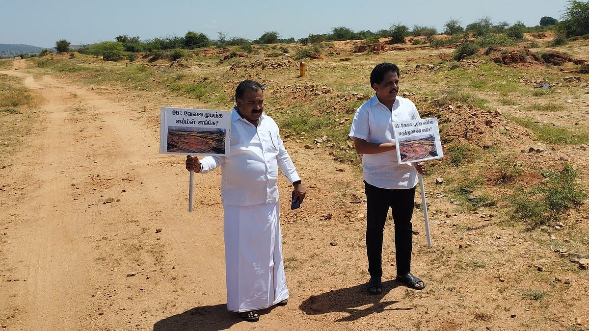 AIIMS விவகாரம் - “ஏற்கனவே இருந்த ஒத்த செங்கல்லையும், பெயர் பலகையையும் காணவில்லை”: சு.வெங்கடேசன் MP சாடல்!