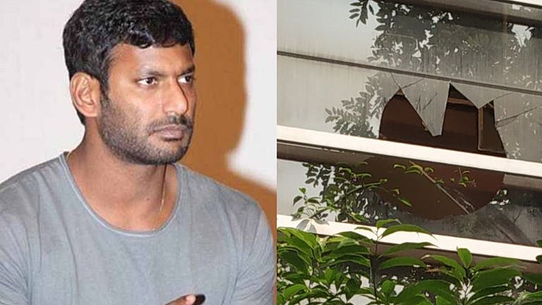 நடிகர் விஷால் வீட்டின் கண்ணாடி உடைப்பு.. காரில் வந்த மர்ம நபர்கள் கற்களை வீசி தாக்குதல்!