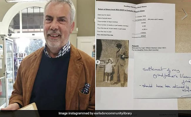 நூலகத்திலிருந்து தாத்தா எடுத்த புத்தகம்.. 84 ஆண்டுகளுக்கு பிறகு அபாரதத்துடன் திருப்பி கொடுத்த பேரன் !