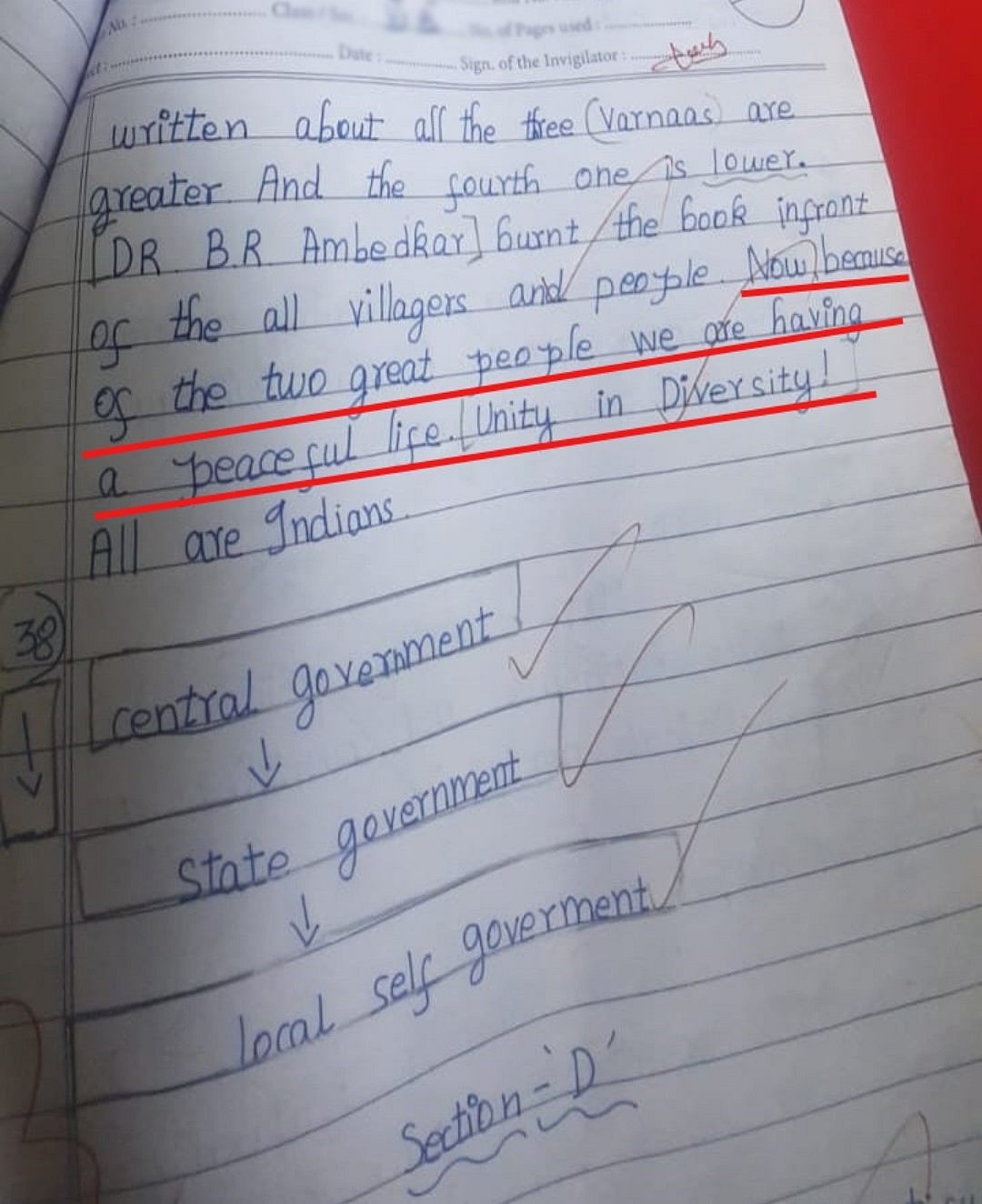 "நாம் அமைதியாக வாழக் காரணம் பெரியார், அம்பேத்கர்"- வர்ணாசிரமத்துக்கு எதிராக 6-ம் வகுப்பு மாணவியின் பதில்!