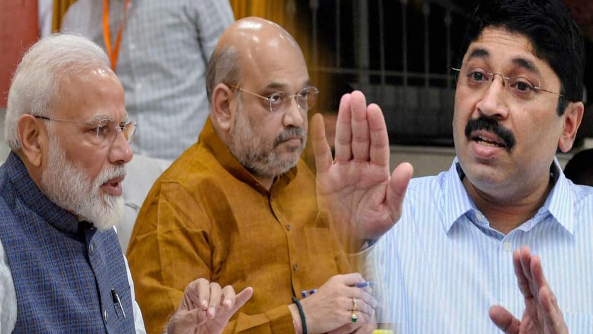 “மோடியே, அமித்ஷாவே.. இங்கெல்லாம் உங்க பருப்பு வேகாது..” - இந்தி எதிர்ப்பு ஆர்ப்பாட்டத்தில் தயாநிதி MP !