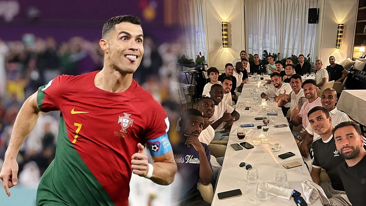 FIFA உலகக் கோப்பையில் உலகசாதனை படைத்த Ronaldo.. அணி வீரர்களுக்கு விருந்தளித்து அசத்தல் !