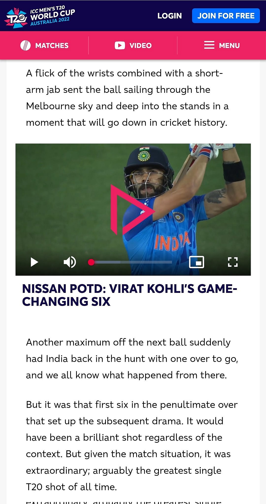 "GREATEST T20 SHOT OF ALL TIME"- கோலியின் சிக்ஸரை பாராட்டி தள்ளிய ICC.. INDvsPAK போட்டியில் நடந்தது என்ன?