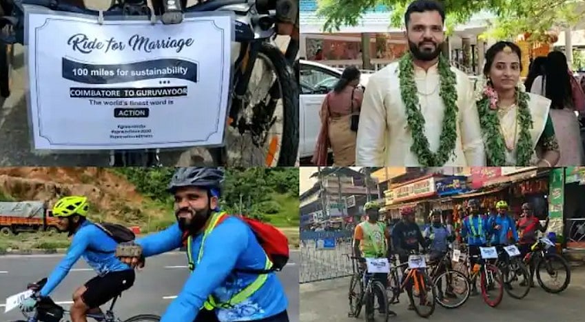 150 கி.மீ தூரம் சைக்கிளில் பயணம்.. காதலியை கரம்பிடித்த கோவை இளைஞர்: புதுமாப்பிள்ளை சொன்ன ஆச்சரிய பதில்?