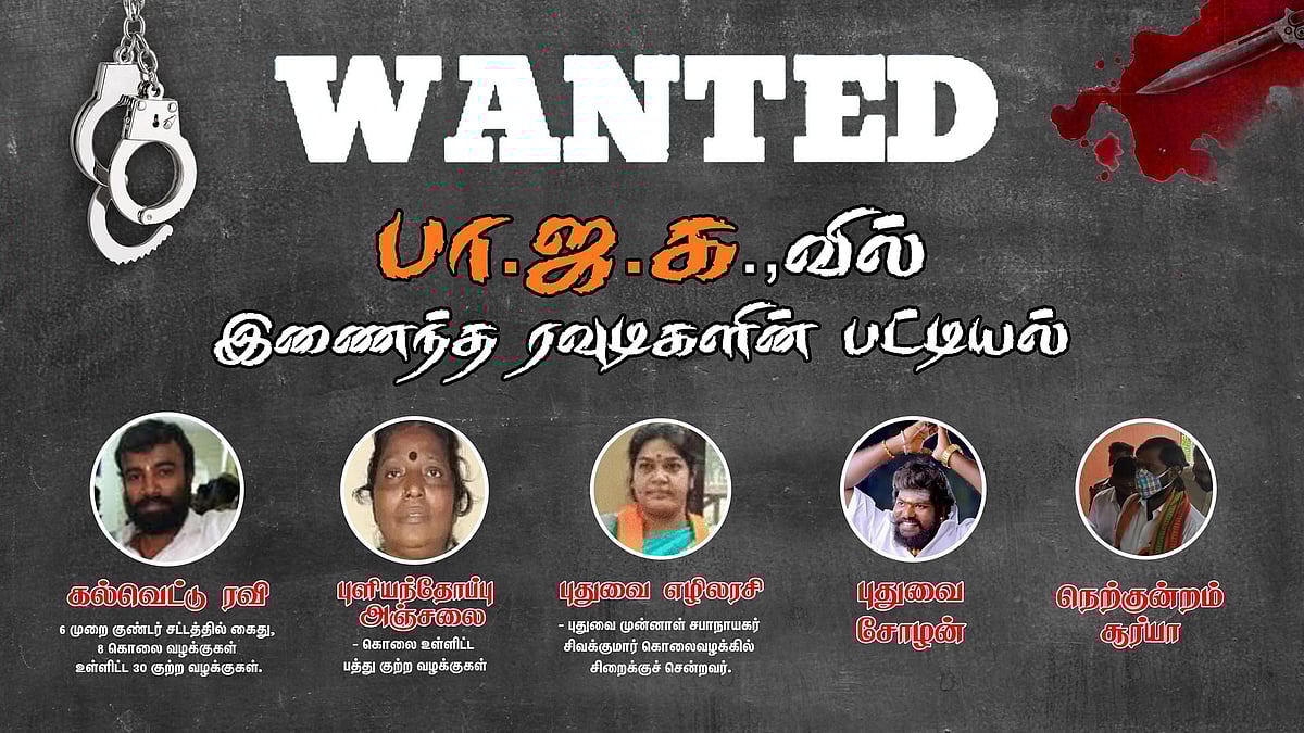 “பாதுகாப்புத் தேடும் ரவுடிகள் -  ‘பாரதிய ரவுடிகள் பார்ட்டி’யாக மாற்றம் பா.ஜ.க” : பின்னணித் திட்டம் என்ன?
