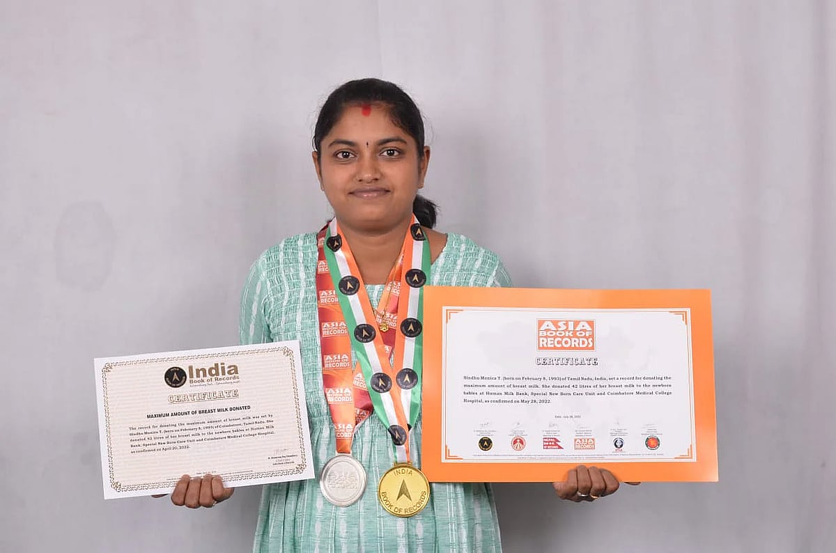 55,000 மி.லி தாய்ப்பால் தானம் செய்த கோவை பெண்.. பயனடைந்த 1,500 குழந்தைகள்.. குவியும் பாராட்டு !