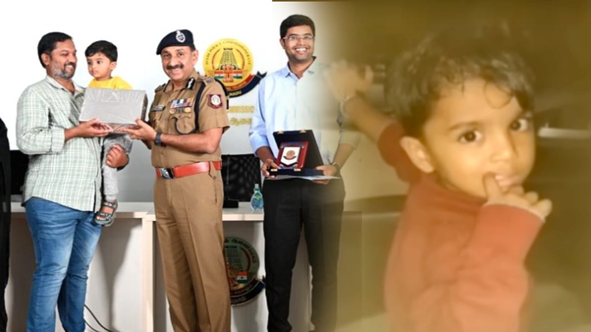 சாலையில் சுற்றித்திரிந்த குழந்தை.. காரை நிறுத்தி குழந்தையை போலிஸில் ஒப்படைத்தவருக்கு கமிஷனர் பாராட்டு !