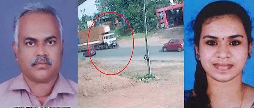 20 மீட்டர் இழுத்துச் சென்ற கண்டெய்னர் லாரி.. பள்ளிக்கு சென்ற தந்தை - மகளுக்கு நேர்ந்த துயரம்!