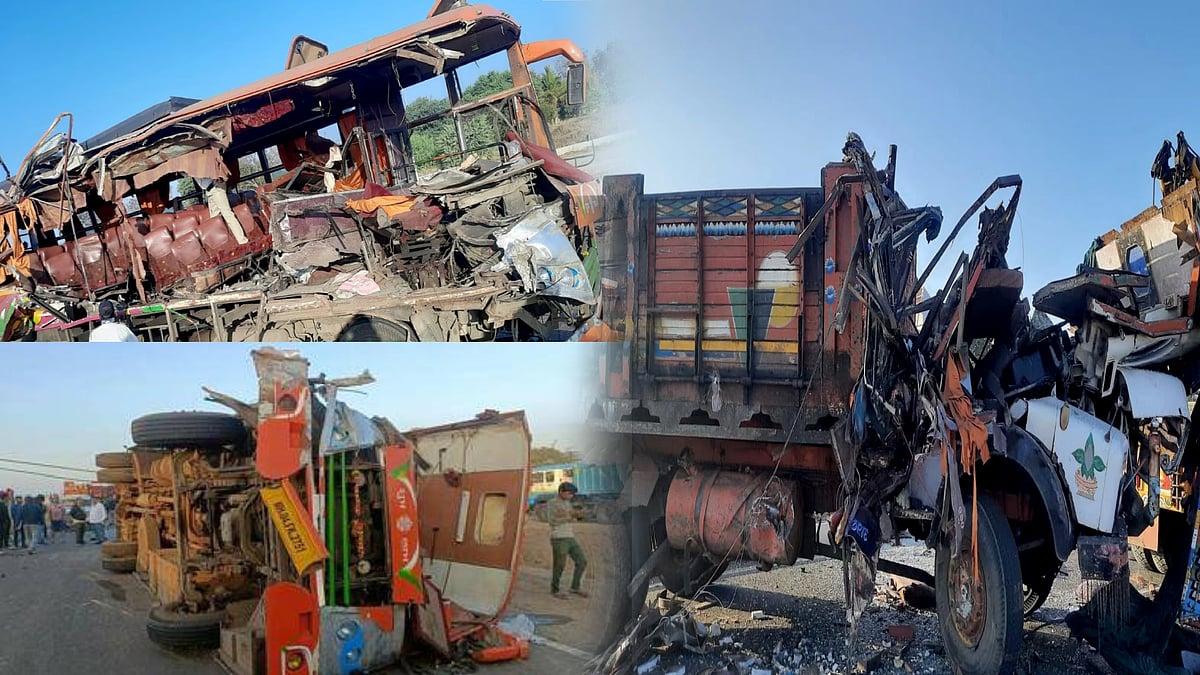 நேருக்கு நேர் மோதிய பேருந்து - டிரக்.. 40 பேருக்கு நடந்த அதிர்ச்சி.. சீரடிக்கு சென்றபோது நேர்ந்த சோகம் !