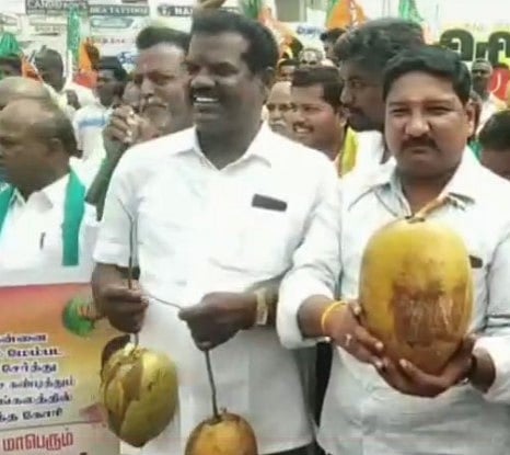தேங்காயா? இளநீரா?... பாவம் அவங்களே குழம்பிட்டாங்க:  பா.ஜ.க நடத்திய ஆர்ப்பாட்டத்தால் எழுந்த சிரிப்பலை!
