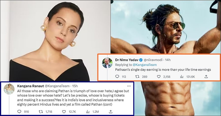 பதான் : “யார் வெறுப்பின் மீதான அன்பின் வெற்றி?”.. கங்கானாவின் விமர்சனத்தை வறுத்தெடுத்த நெட்டிசன்.. Viral