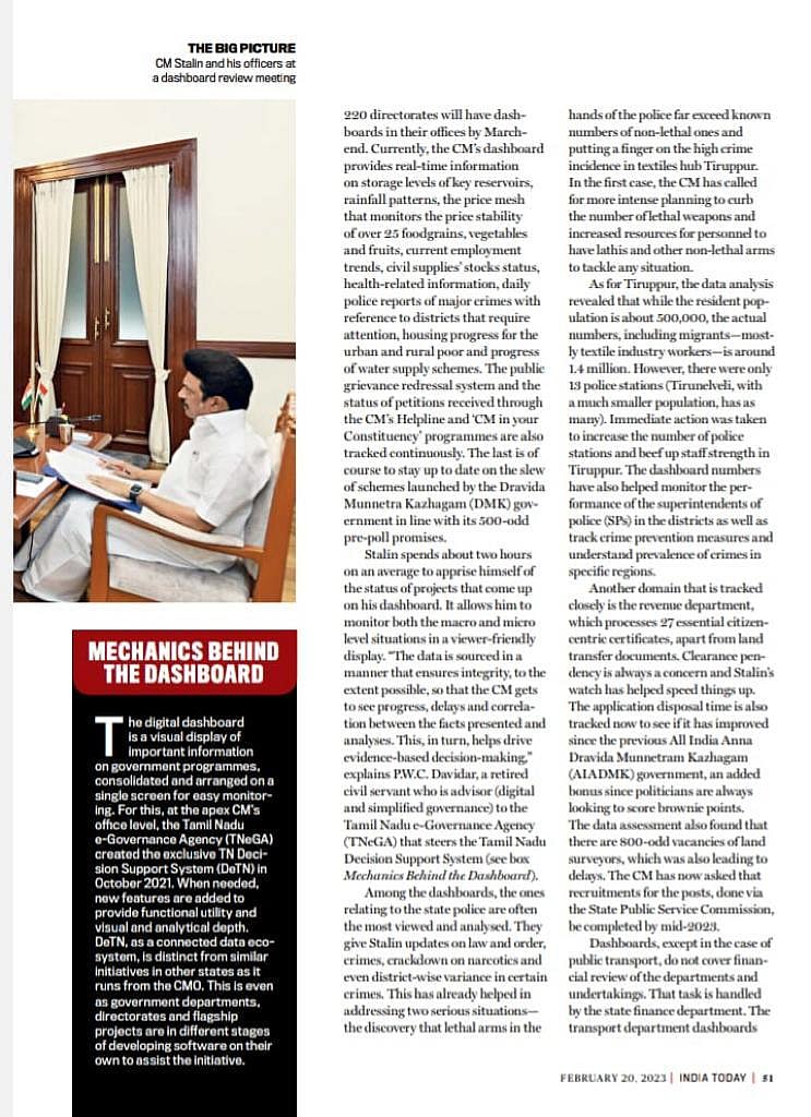 “CM on the watch.. முதலமைச்சரின் சீரிய நடவடிக்கையால் வீறுநடை போடுகிறது தமிழ்நாடு” : India Today பாராட்டு!