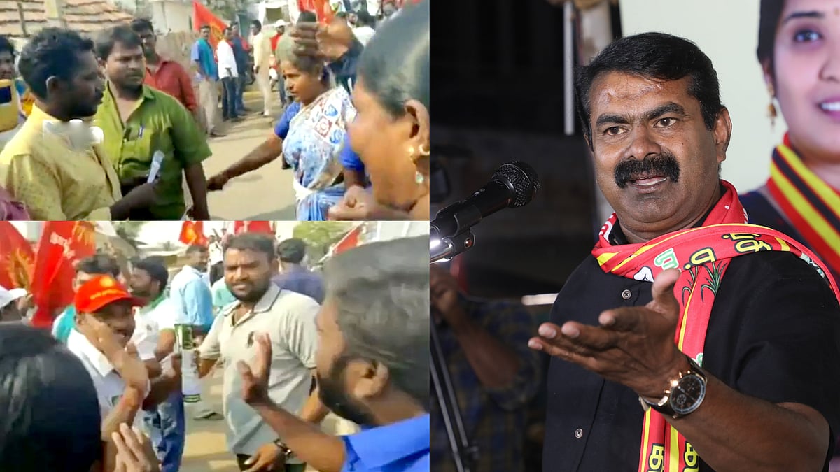 “வந்தேறிகள்..” - குறிப்பிட்ட சமூகத்தை தாக்கி பேசிய சீமான்.. நாம் தமிழர் கட்சியினரை விரட்டி அடித்த மக்கள்!