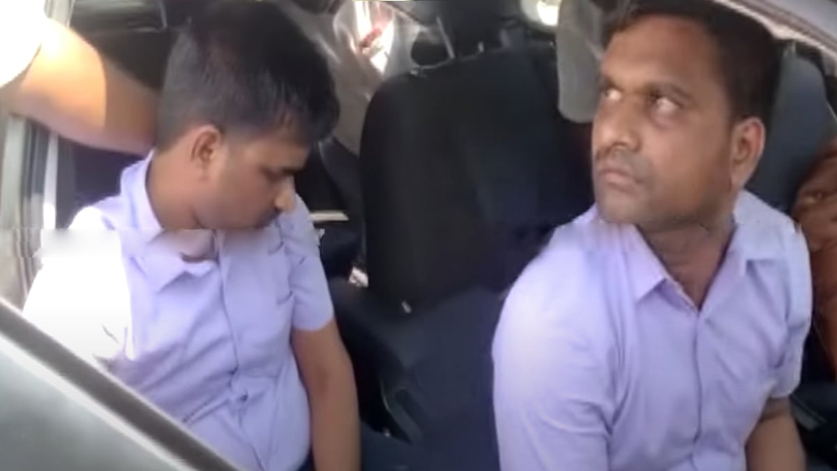 விடிந்தது கூட தெரியாமல்  காருக்குள் முரட்டுத் தூக்கம்.. கார் கண்ணாடியை உடைத்து எழுப்பிய வாகன ஓட்டிகள் !