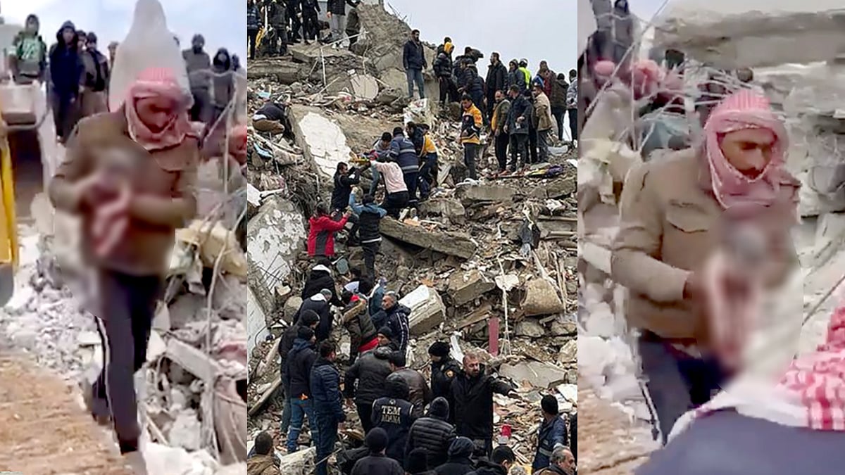 துருக்கி நிலநடுக்கம் : இடிபாடுகளுக்கு நடுவில் பிறந்த அதிசய ஆண் குழந்தை.. வீடியோ வைரல் !