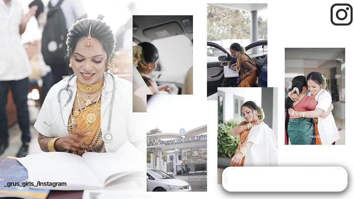 “படிப்புதான் முக்கியம்” உடல் முழுவதும் அலங்காரம்.. கழுத்தில் Stethoscope.. Exam எழுத வந்த மணப்பெண் Video