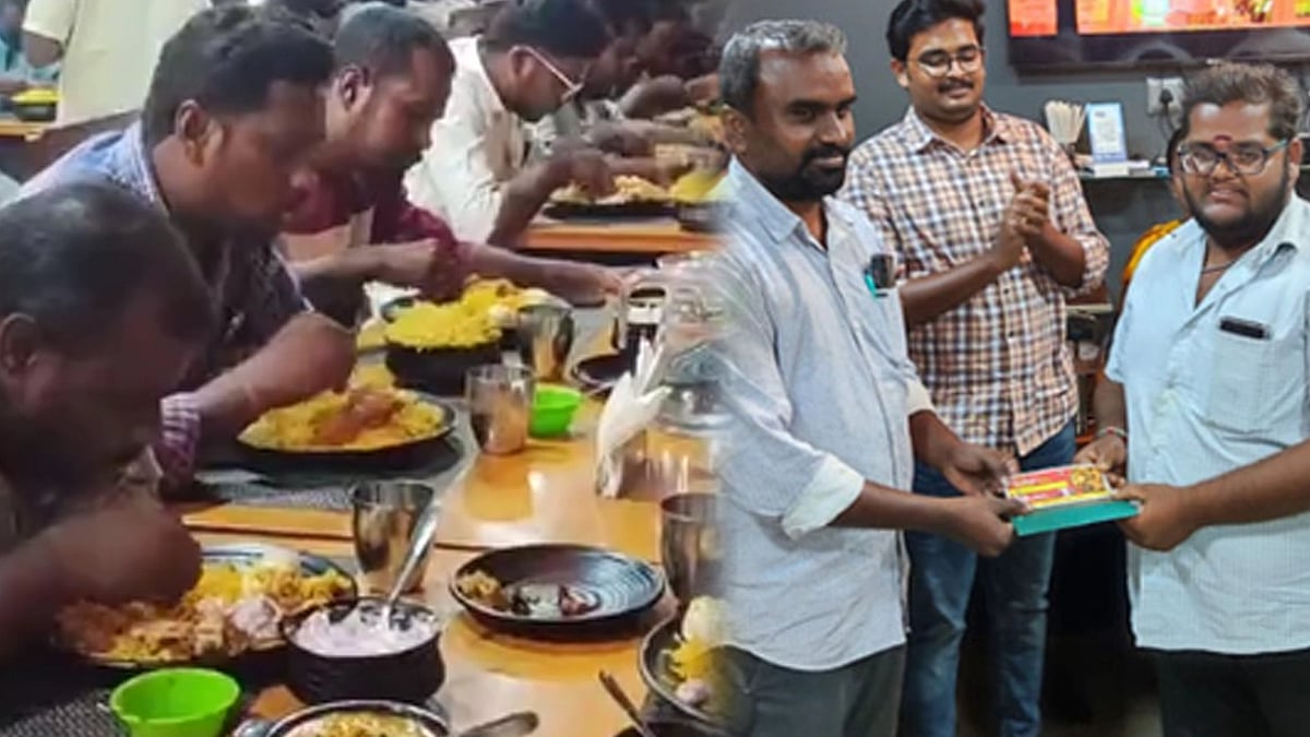 யார் சாமி இவன்.. ஒரே மூச்சாக 2.5 கிலோ பிரியாணி சாப்பிட்ட வாலிபர்: உணவு பிரியர்கள் ஆச்சரியம்!