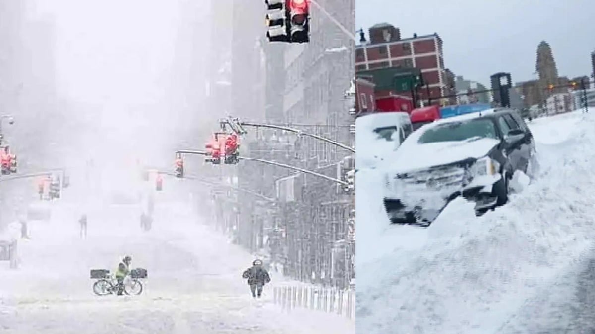 அமெரிக்காவை தாக்கிய பனிப்புயல்.. முற்றிலும் முடங்கிய 5 மாகாணங்கள்.. பருவநிலை மாற்றத்தின் அடுத்த சோகம் !