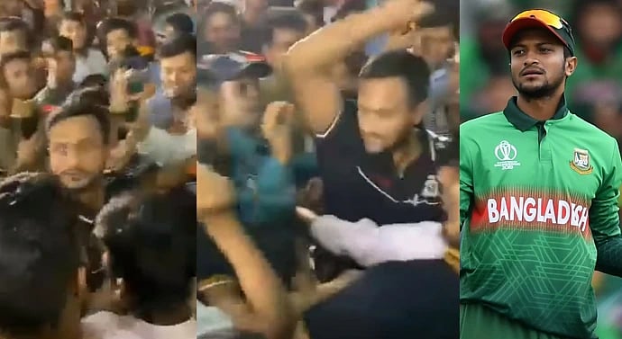 தொப்பியை எடுத்து ரசிகரை தாக்கிய ஷகீப் அல் ஹசன்.. வீடியோ வெளியாகி அதிர்ச்சி.. பின்னணி என்ன ?  