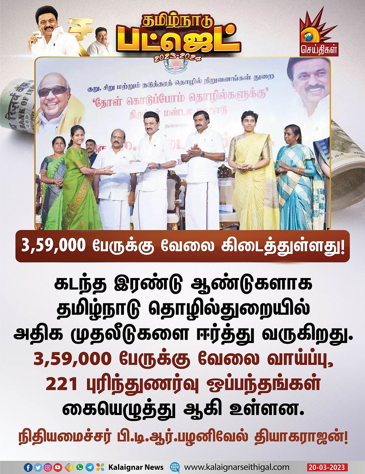 #TNBUDGET2023 : அனைவரையும் உள்ளடக்கிய வளர்ச்சி.. எந்தெந்த துறைக்கு எவ்வளவு நிதி ஒதுக்கீடு? முழு விவரம்!