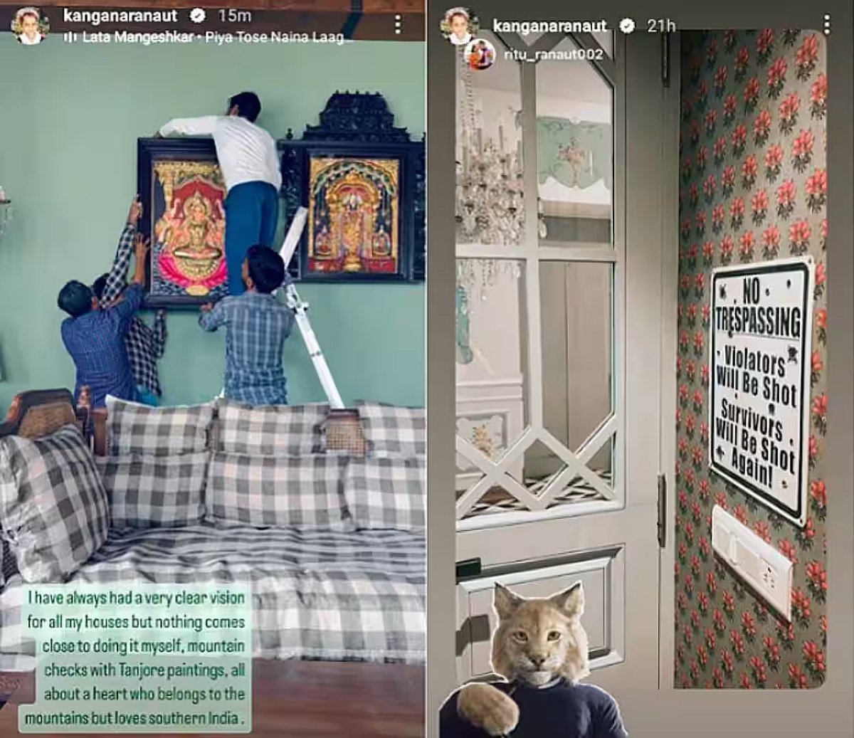 “சுடப்படுவீர்கள்.. தப்பித்தால் மீண்டும் சுடப்படுவீர்கள்” - கங்கனா வீட்டின் அறிவிப்பு பலகையால் அதிர்ச்சி !