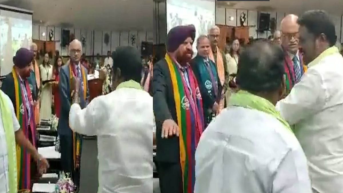 துணை வேந்தருடன் வாக்குவாதத்தில் ஈடுபட்ட பாஜக MLA..புதுவை மத்திய பல்கலைக்கழக பட்டமளிப்பு விழாவில் பரபரப்பு