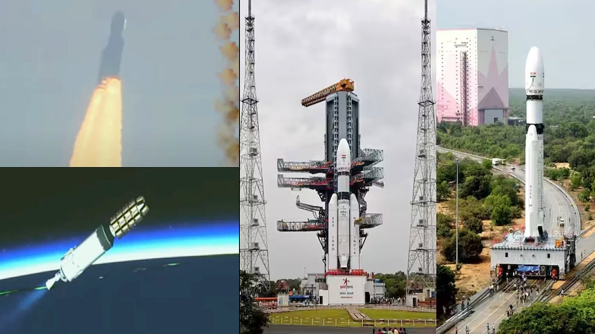 5,805 கிலோ எடை.. 36 செயற்கைக்கோள்கள்..  வெற்றிகரமாக விண்ணில் பாய்ந்தது LVM3 - M3 ராக்கெட் !