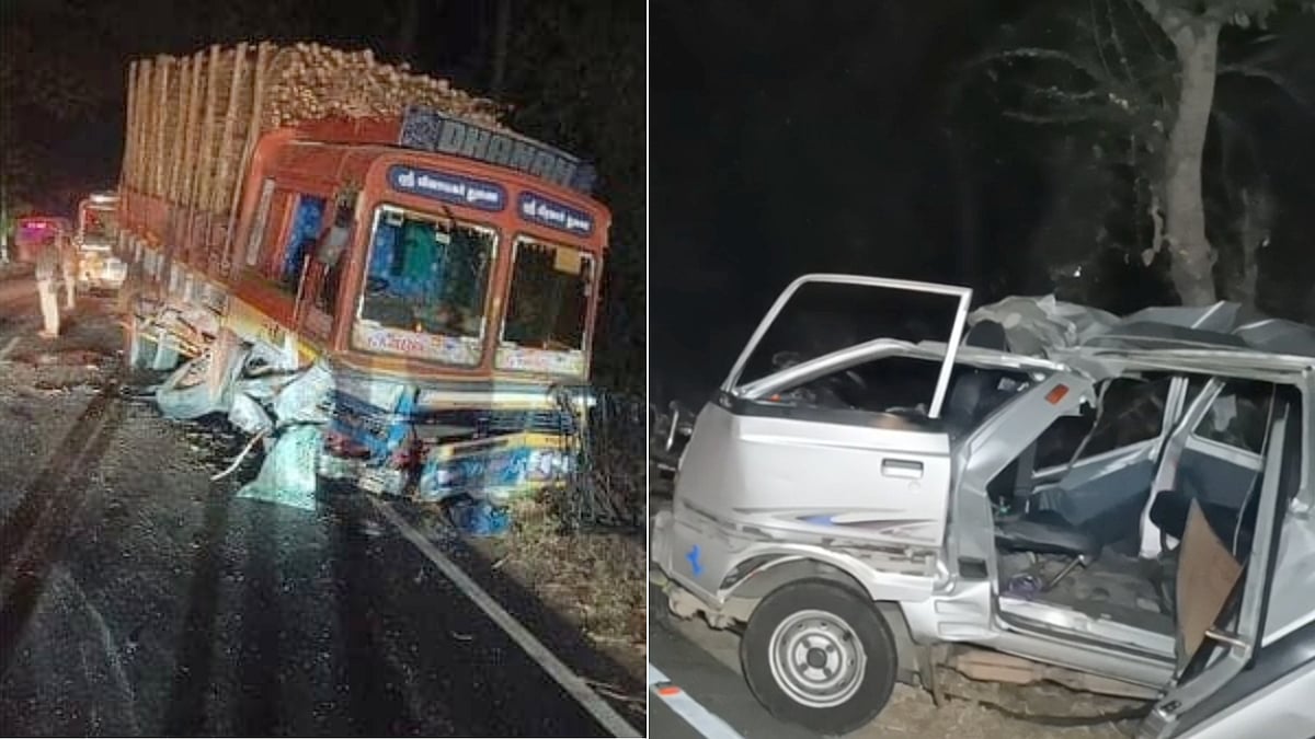 நேருக்கு நேர் மோதிக்கொண்ட விறகு லாரி-ஆம்னி கார்.. அதிகாலையில் நிகழ்ந்த கோரத்தில் 6 பேருக்கு நேர்ந்த சோகம்