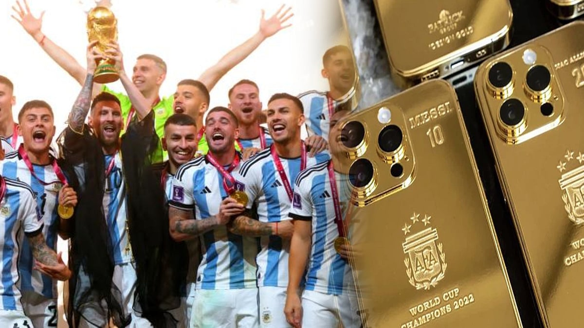 அர்ஜென்டினா அணியினருக்கு தங்க IPhone-ஐ பரிசாக வாரி வழங்கிய வள்ளல் Messi.. அதிர்ந்துபோன இணைய உலகம் !