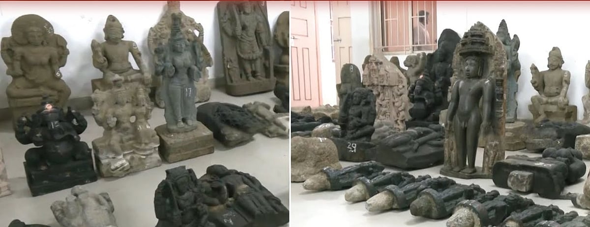 ஒரே வீட்டில் சிக்கிய 200 ஆண்டுகள் பழமையான 55 சிலைகள்.. அதிரடி ரெய்டு செய்து மீட்ட அதிகாரிகள் !