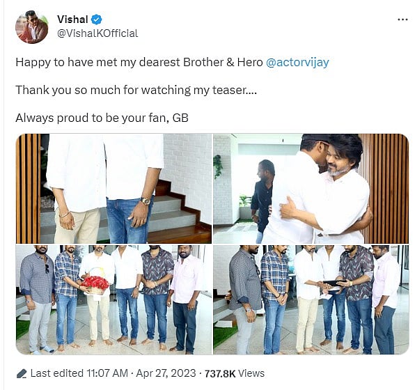 “ரசிகனா எப்போதும் பெருமை படுகிறேன்..” -விஜயின் புது Office-க்கு விசிட் அடித்த விஷால்.. எதற்காக தெரியுமா?