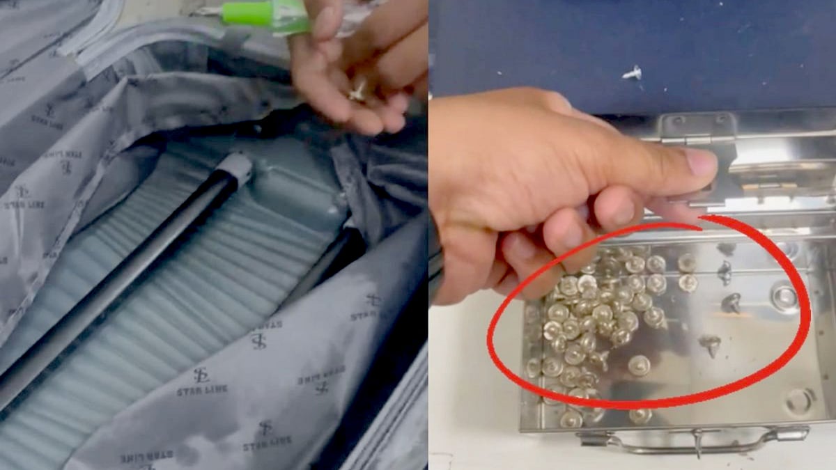 தங்கத்தை உருக்கி ஸ்க்ரூ.. டிராலி பெட்டியில் பொருத்தி கடத்தல்.. துபாயில் இருந்து இந்தியா வந்த பயணி கைது ! 